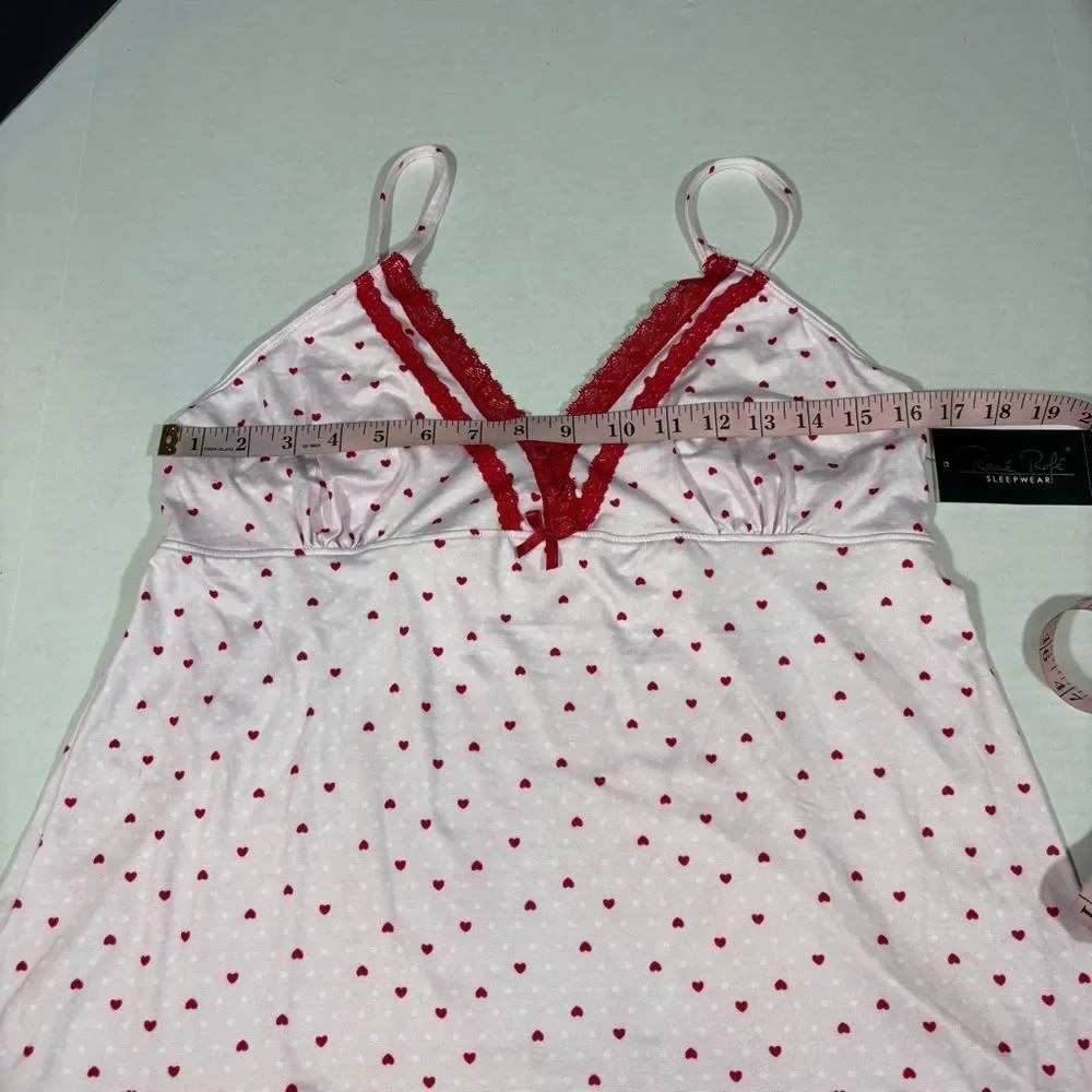Rene Rofe light pink heart camisole sleepwear babydoll Y2K NWT NEW size large